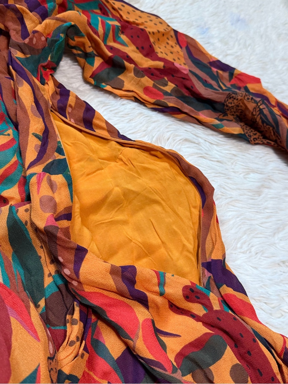 NWT Farm Rio Golden Jungle Maxi Dress - Size Large - Picture 5 of 8